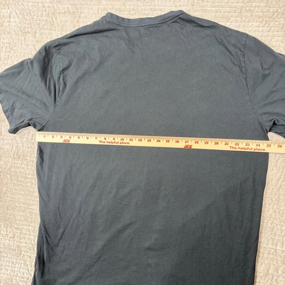 Polo Ralph Lauren Mens XLT Black V-Neck T-Shirt Red Pony Cotton Short Sleeve Tee